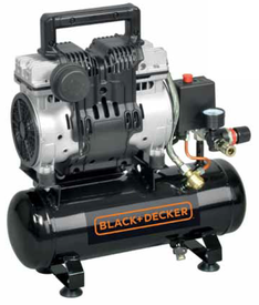 Bezolejový kompresor 6l, 8bar, Black & Decker BD 100/6-ST, 0,75 kW, 105l/min